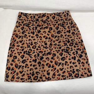 Ann Taylor Loft Leopard Print Mini Skirt